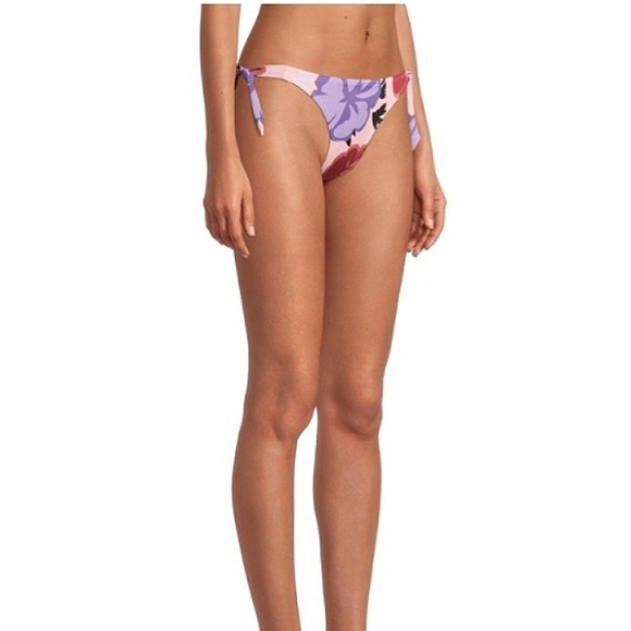 NWT Beautiful NOBO Juniors Pretty Floral Mid Rise Side Tie Bikini Bottoms - Picture 3 of 11